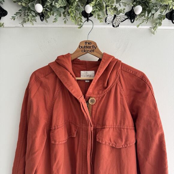 LOFT anorak utility jacket with a hood Red Orange Large PB - Picture 5 of 5